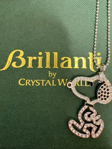 SNOOPY 스누피 크리스탈 목걸이 볼 체인