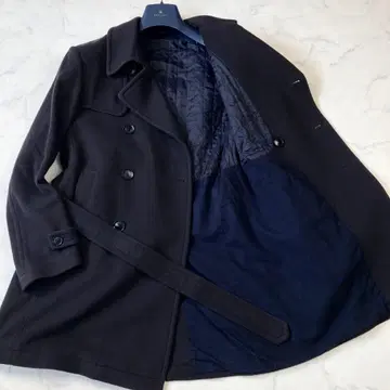 TAGLIATORE 슈퍼 파인 버진 울 체스터 코트 네이비