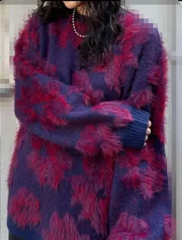 MURUA 새상품급 스웨터 플라워 재규어 니트 [WEB 한정판]