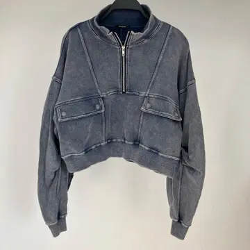 [ JEANASIS ] 블리치 하프 ZIP 숏 풀오버