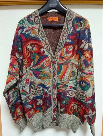 이탈리아제 MISSONI 미쏘니 알파카 혼방 니트 가디건 올 패턴
