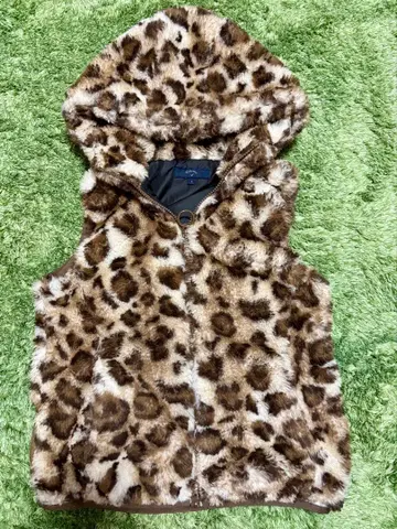 Callaway 레오파드 무늬 후드 부착 베스트 S