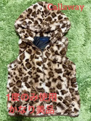 Callaway 레오파드 무늬 후드 부착 베스트 S