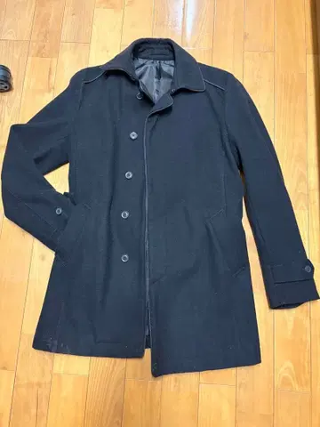 블랙 울 피코트 벨트 포함