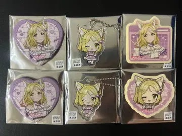 오하라 마리 캔 배지 아크릴 키링 스티커 6개 세트