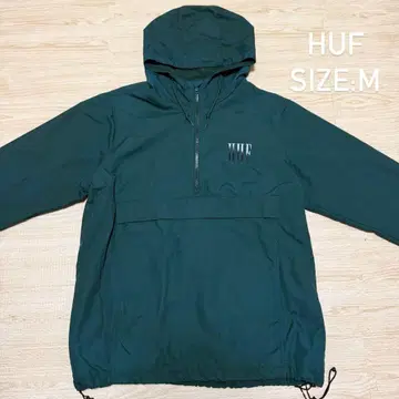 HUF 다크 그린 후드 부착 나일론 자켓