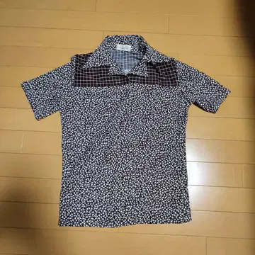 캐주얼 반팔 셔츠 꽃무늬 체크