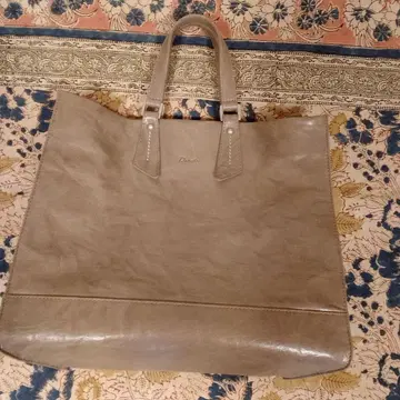 그레이 합성 피혁 토트백