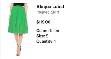 Blaque Label 플리츠 스커트 S 사이즈 그린