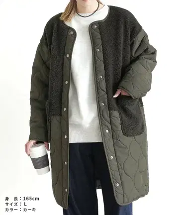 reca 레카 노카라 보아 x 박쥐 퀼트 코트