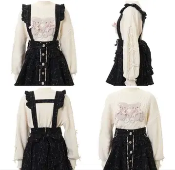 LIZLISA 트위드 치마바지 블랙