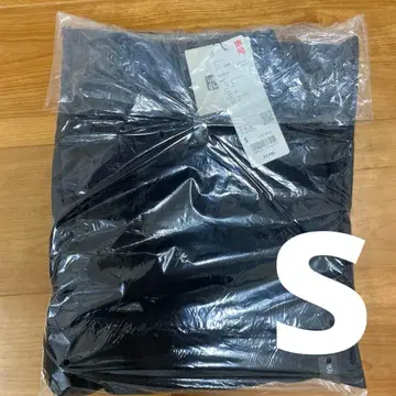 유니클로C 맨투맨 와이드 팬츠 긴 길이 S 블랙