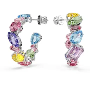 Gema 후프 귀걸이 비대칭 디자인 믹스컷 멀티 컬러