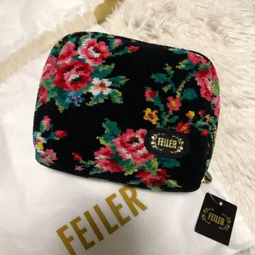 FEILER 꽃무늬 파우치 마드모아젤 로즈 블랙