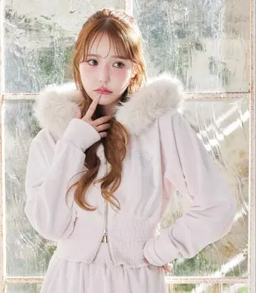 나이스 클라프 인조 모피 후드티