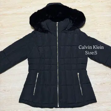 캘빈클라인 후드 퍼 블랙 다운 자켓 S