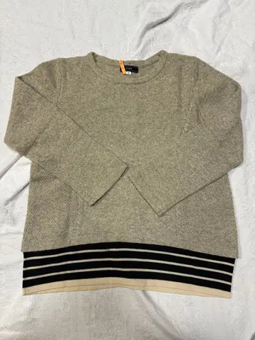 [ ESPIE ] 2XL (15호) 그레이 스트라이프 밑단 니트 스웨터