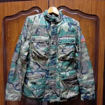 데님 앤 서플라이 랄프 로렌 우드랜드 카모 성조기 퀼팅 자켓