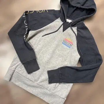 VOLCOM 그레이 네이비 후드티