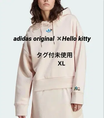 택 포함 미사용 adidas 헬로키티 콜라보 상품 풀오버 후드티 XL