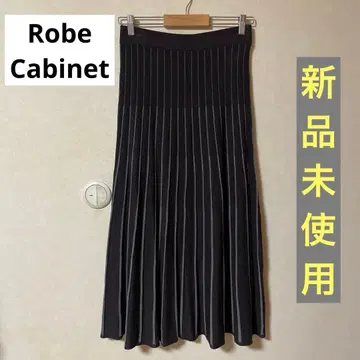 [ 미사용 새상품 ] 로브캐비넷 니트 플레어 스커트 브라운 FREE