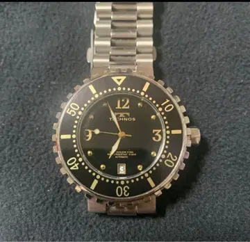 TECHNOS 테크노스 자동 태엽 손목시계 뒷면 투명 데이트 TGM554