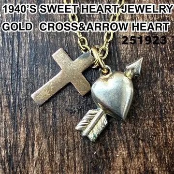 스위트하트 주얼리 애로우 하트 크로스 골드 빈티지 목걸이