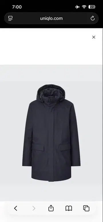 UNIQLO 하이브리드 다운 코트 네이비