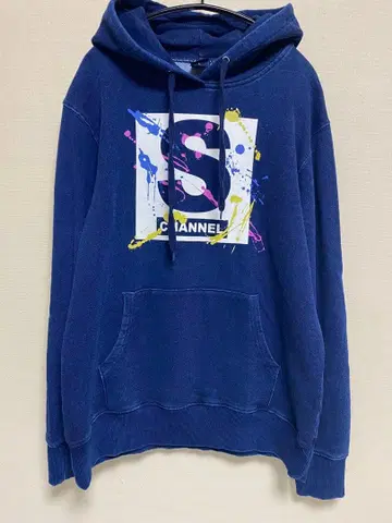 사마~즈 채널 스플래쉬 프린트 후드티 네이비