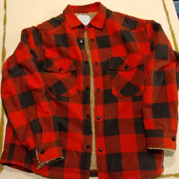 BAYFLOW 빨검 체크 긴팔 플란넬 셔츠