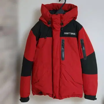 Schott DOWN 다운 자켓 L 사이즈 레드/블랙