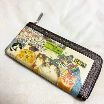 맨해트너즈 고양이 지퍼 장지갑 L자 패스너 Manhattaner's