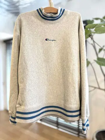 레어 모크넥! Champion 리버스 위브 XL 리브 라인 자수 로고