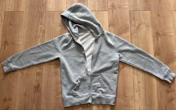 지퍼 후드티 S 사이즈 그레이 무지