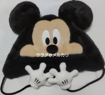 새상품급 디즈니 미키 팬캡 모자 방한 블랙