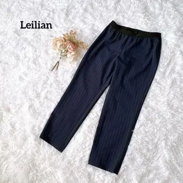 레리안 스트라이프 팬츠 7호 네이비 봄/여름 일본제 출퇴근 허리밴딩