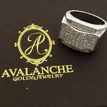 AVALANCHE 남성용 반지 실버 다이아몬드풍