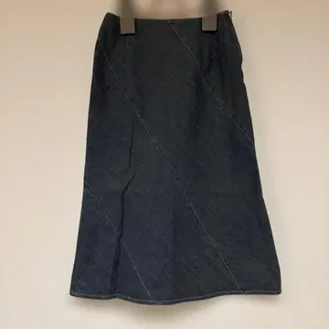 323구 데님 롱 스커트 사선 스티치