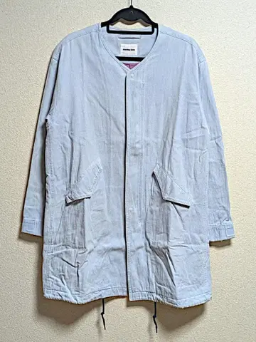 monkey time 라이트 데님 노카라 모즈 코트 새상품급 애로우즈