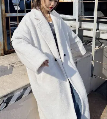 Heather 보아 롱 코트 화이트