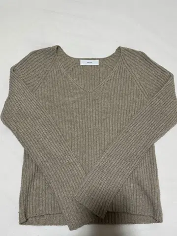 OHOTORO 리브드 슬림 니트 베이지