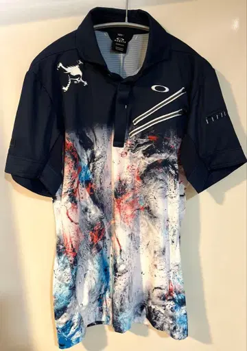 오클리 스컬 퍼포먼스 핏 골프 셔츠 네이비 M