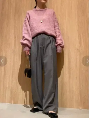 Mila Owen 로우웨스트 2턱 팬츠 그레이 S