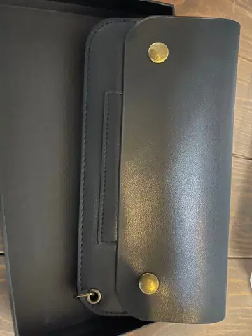 트래커 지갑 체인 포함 천연 가죽 장지갑 블랙