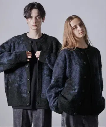 완판템 [ CLEL ] 모헤어 블렌드 샤기 디자인 크루넥 가디건