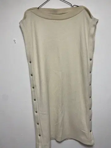 seya 슬리브리스 롱 원피스 S 그레이 화이트 jersey