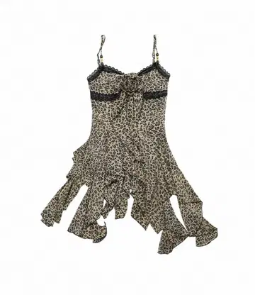 No Romance 레오파드 무늬 미니 원피스 상의 archive y2k