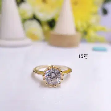 r134 골드 도금 다이아몬드풍 반지 15호