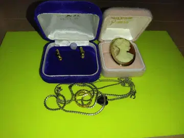 유품 정리. 카메오 펜던트와 귀찌 세트