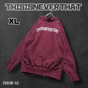 레어 thisisneverthat 하이넥 맨투맨 크림슨 XL